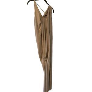 NWT Obakki Silk Maxi Dress‎ Sand Taupe Slip Size 12